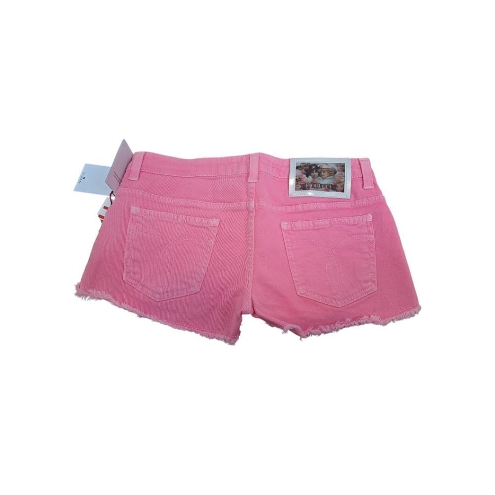 Fiorucci Hot Pink Frayed Denim Shorts